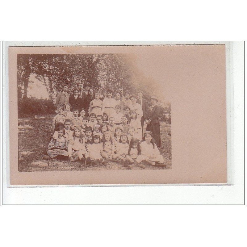 Environs de BASTIA - CARTE PHOTO -  L'Ecole du Dimanche - promenade 1918 - Photo: J.Moretti - très bon état