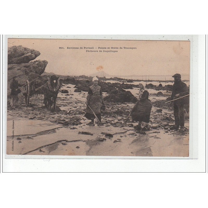 Environs de PORTSALL - Pointe et grève de TREOMPAN - Pêcheurs de coquillages - très bon état