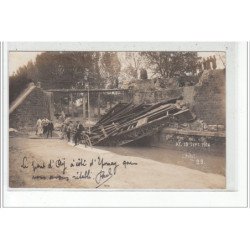 AY - CARTE PHOTO - CARTE PHOTO 1914 - Le pont d'Aÿ détruit - très bon état