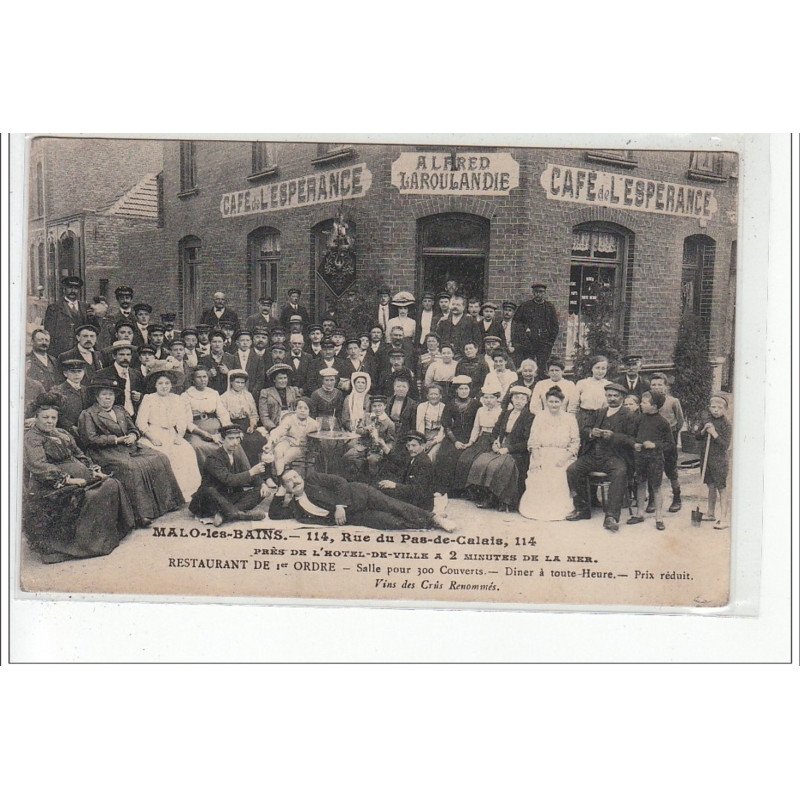 MALO LES BAINS - Café de l'Espérance 114, rue du Pas de Calais - très bon état