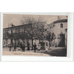 LABRUGUIERE - Place de la Mairie et Entrée de l'Eglise - état