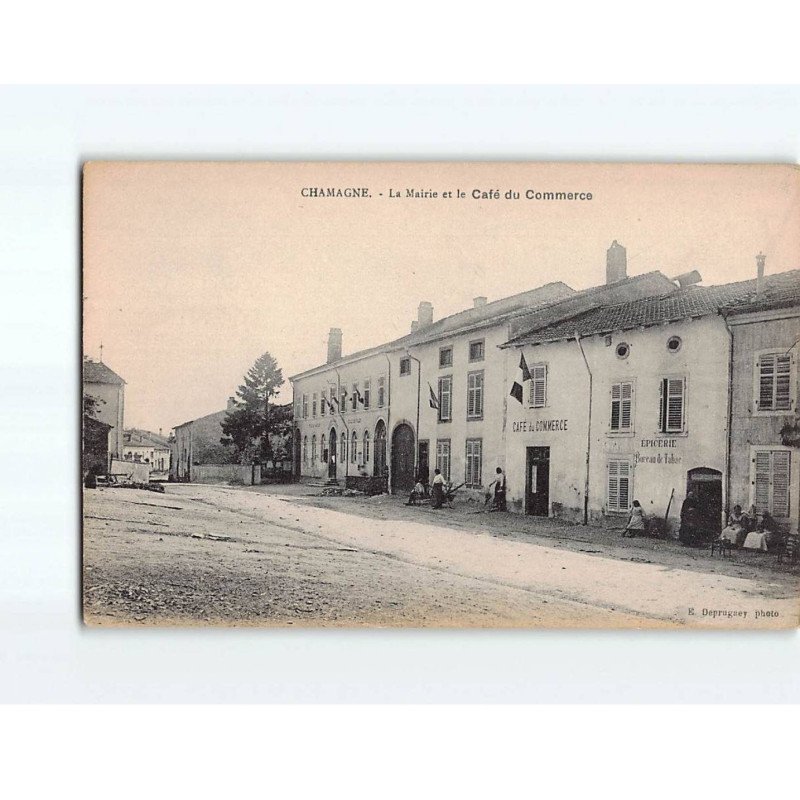 CHAMAGNE : La Mairie et le Café du Commerce - très bon état CHAMAGNE : La Mairie et le Café du Commerce - très bon état
