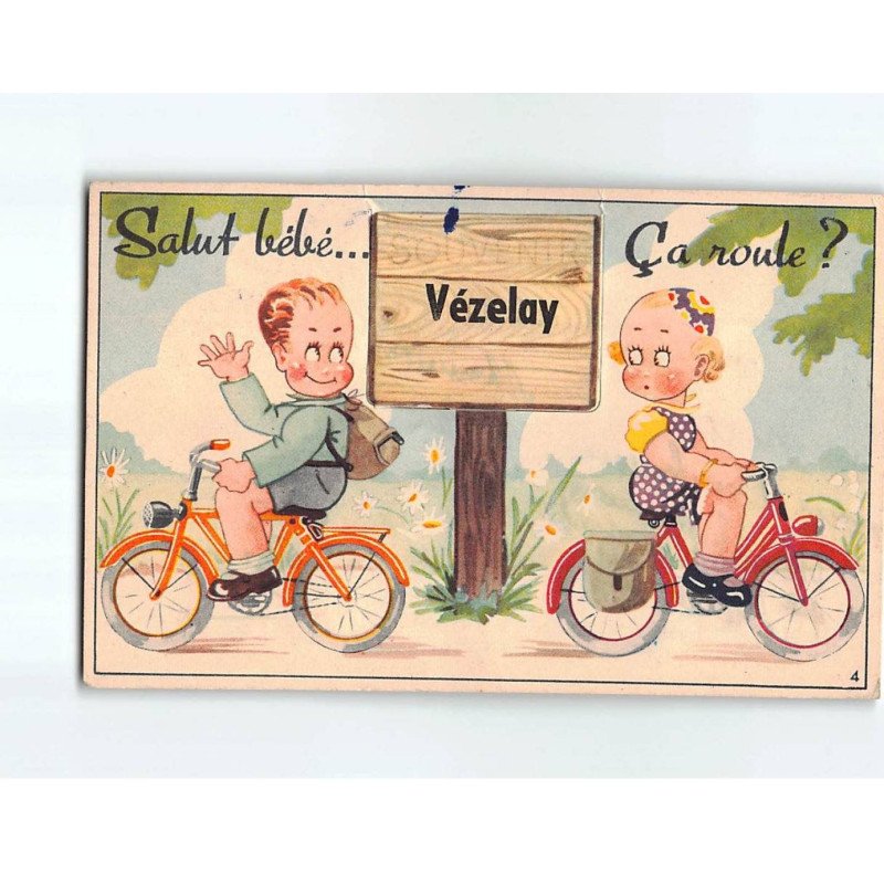 VEZELAY : Carte souvenir, système dépliant - très bon état