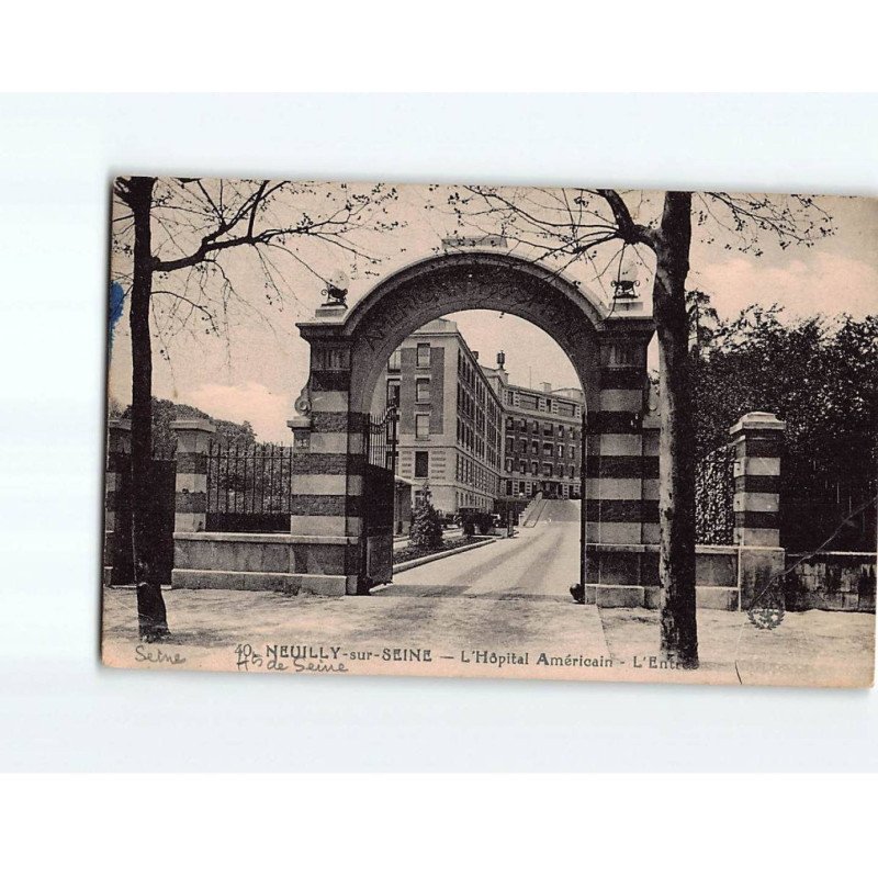 NEUILLY SUR SEINE : L'Hôpital Américain, l'entrée - état NEUILLY SUR SEINE : L'Hôpital Américain, l'entrée - état