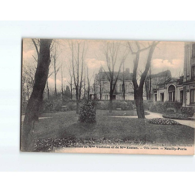 NEUILLY SUR SEINE : Institution de Mme Yeatman et Mlle Easton, Villa Leona, un coin du parc - très bon état NEUILLY SUR SEINE : Institution de Mme Yeatman et Mlle Easton, Villa Leona, un coin du parc - très bon état