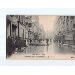 VILLENEUVE SAINT GEORGES : Crue de la Seine, La rue de Paris - très bon état