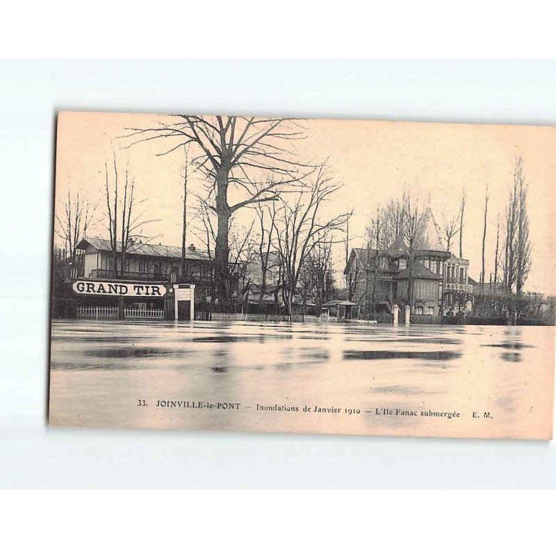 JOINVILLE LE PONT : Inondation de 1910, L'Ile Fanac Submergée - très bon état