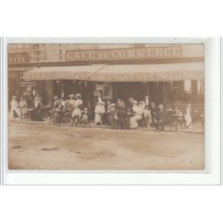 LE TREPORT - CARTE PHOTO - Café du Commerce - Quai François Ier -  très bon état