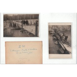 ENTRAIGUES - Lot de 2 CARTES PHOTOS - MILITAIRES 1935 - très bon état