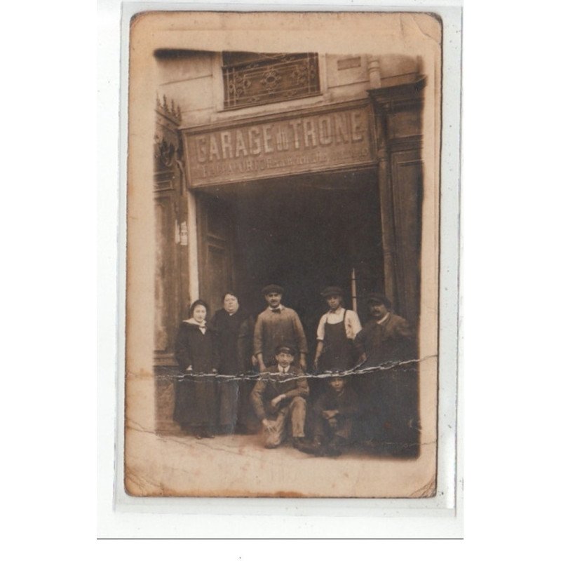 PARIS - CARTE PHOTO - Garage du trône 17, bld de Charonne - A. Rappaport, mécanicien - état