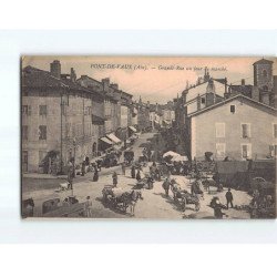 PONT DE VAUX : Grande Rue un jour de marché - très bon état