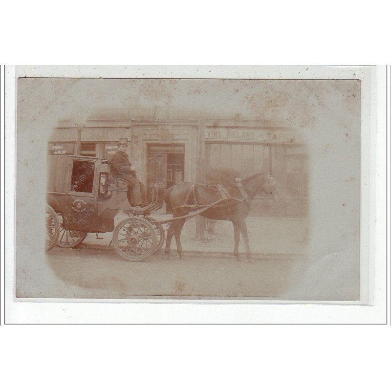 PARIS - CARTE PHOTO - TAXI - ATTELAGE - très bon état
