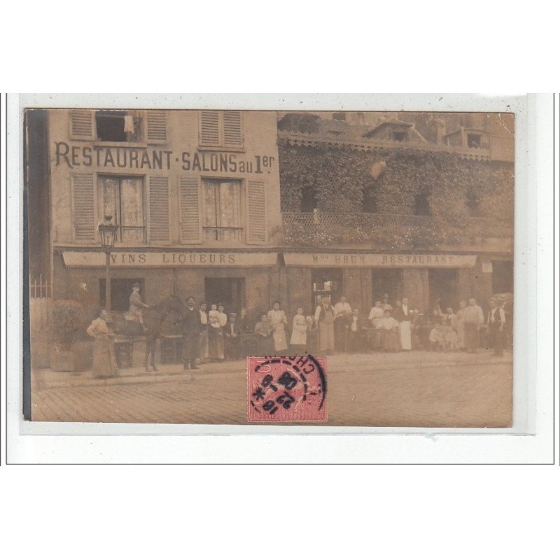 PARIS - CARTE PHOTO  - Maison Brun - restaurant - 12 Quai de Passy - très bon état