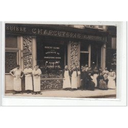 PARIS - CARTE PHOTO  - Charcuterie Alsacienne Robert Schmi - 8, rue Saint Lazare - très bon état