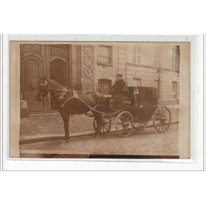 PARIS - CARTE PHOTO - ATTELAGE - très bon état
