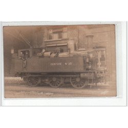 PARIS - CARTE PHOTO - Locomotive du train de ceinture - PETITE CEINTURE - bon état (un coin plié)