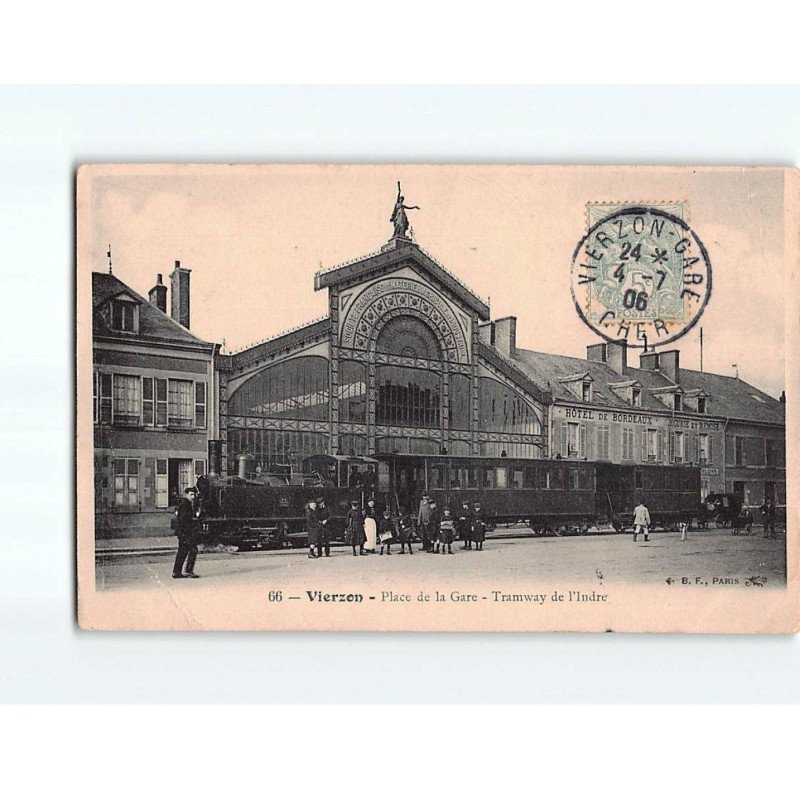 VIERZON : Place de la Gare, Tramway de l'Indre - état