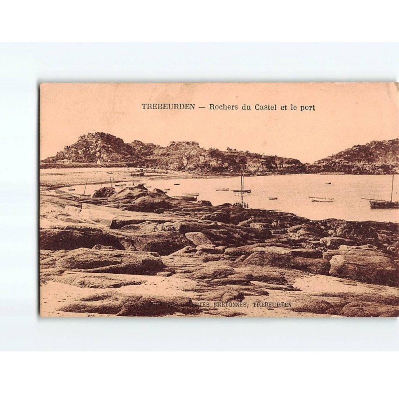 TREBEURDEN : Rochers du Castel et le port - état TREBEURDEN : Rochers du Castel et le port - état