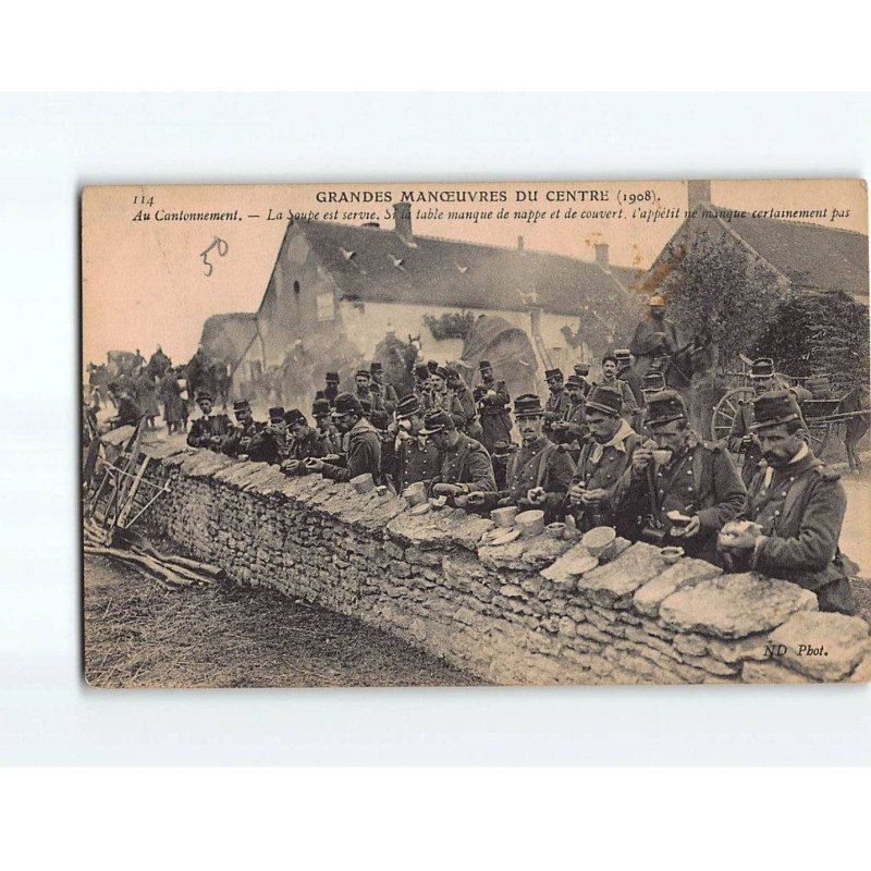 Grandes manoeuvres du Centre 1908, La soupe est servie - état Grandes manoeuvres du Centre 1908, La soupe est servie - état