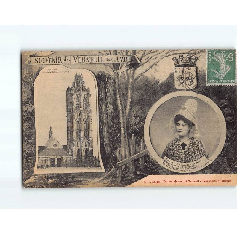 VERNEUIL SUR AVRE : Carte Souvenir - état