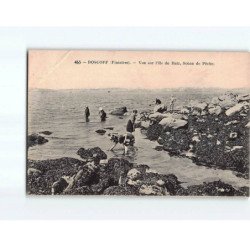 ROSCOFF : Vue sur l'Ile de Batz, scène de pêche - état