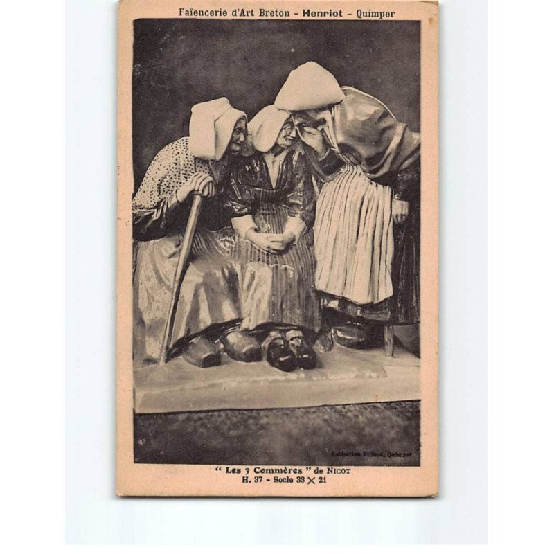 QUIMPER : Faïencerie d'Art Breton,"" les 3 Commères"" - très bon état QUIMPER : Faïencerie d'Art Breton,"" les 3 Commères"" - très bon état