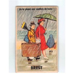 BREST : Carte souvenir, système dépliant - état