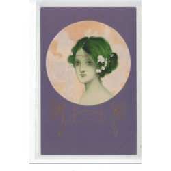 KIRCHNER Raphaël : texte cartophile interessant "portrait de femme - bords violet" - (G-5) - très bon état