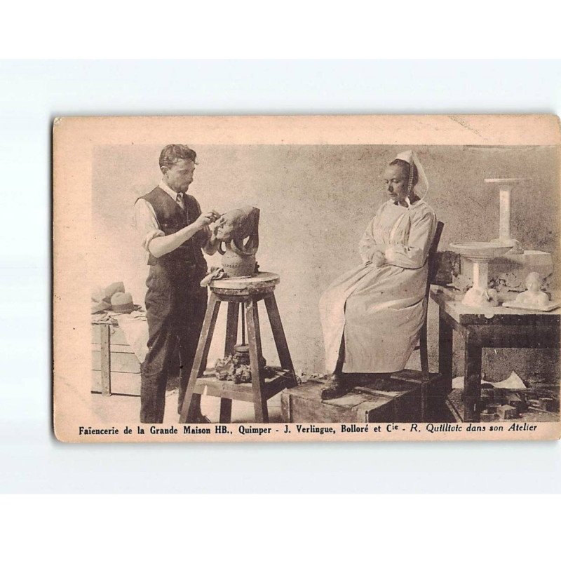 Faïencerie de la Grande Maison HB, QUIMPER : Quillivic dans don atelier - état
