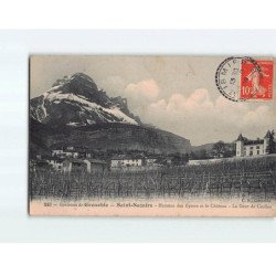 Environs de Grenoble - Saint-Nazaire : Hameau des Eymes et le château, la Dent de Crolles - état