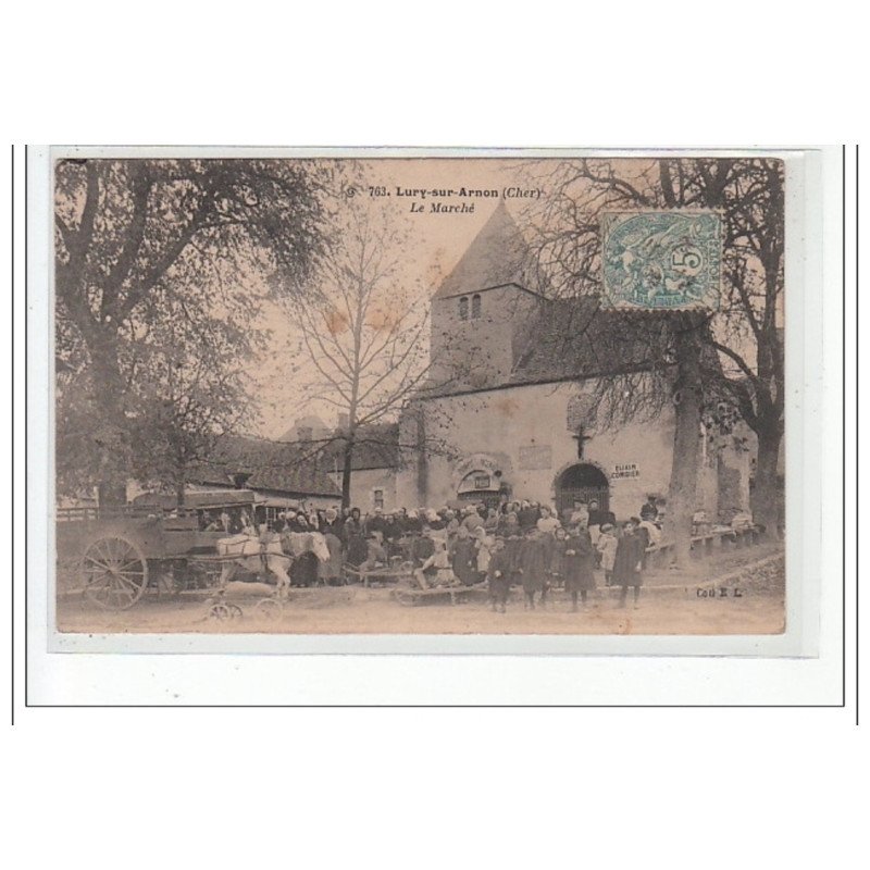 LURY SUR ARNON - Le Marché - état (traces)