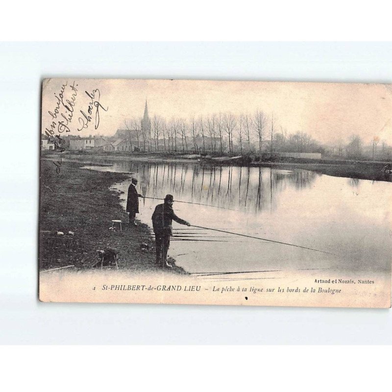 SAINT PHILBERT DE GRAND LIEU : La pêche à la ligne sur les bords de la Boulogne - état