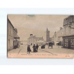 PORTBAIL : La Place du marché et l'Eglise Notre-Dame - état