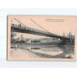 DORMANS : Le pont suspendu avant-après la Grande Guerre, vue prise en 1914 et 1918, carte dépliable - très bon état