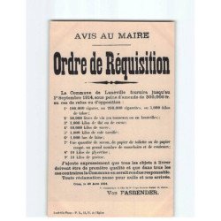 LUNEVILLE : Ordre de Réquisition - très bon état