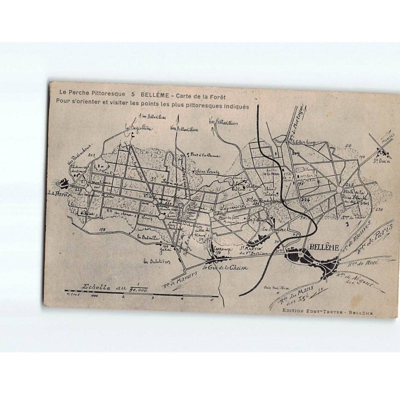BELLEME : Carte de la Forêt - très bon état
