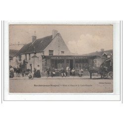 BERCHERE-SUR-VESGRES : hotel et place de la croix-blanche - très bon état