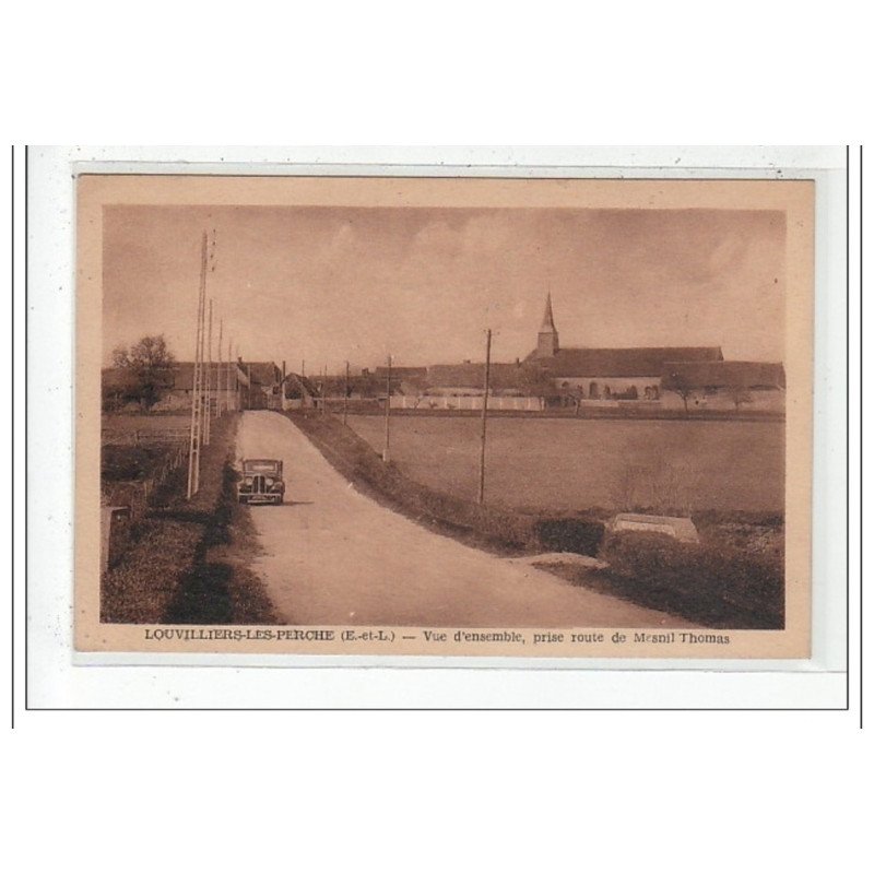 LOUVILLIERS-LES-PERCHES : vue d'ensemble, prise route de mesnil thomas - tres bon etat