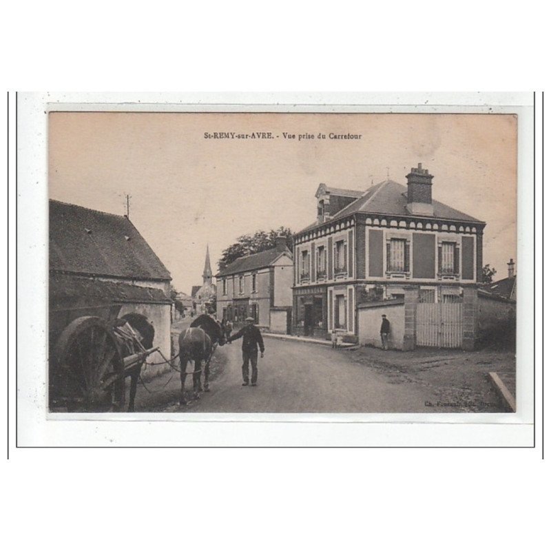 ST-REMY-sur-AVRE : vue prise du carrefour - tres bon etat