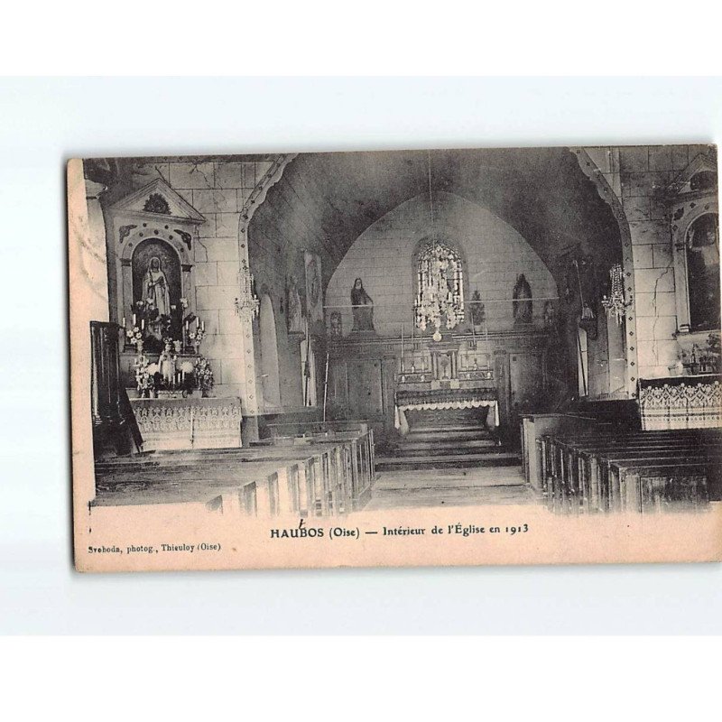 HAUBOS : Intérieur de l'Eglise en 1913 - état