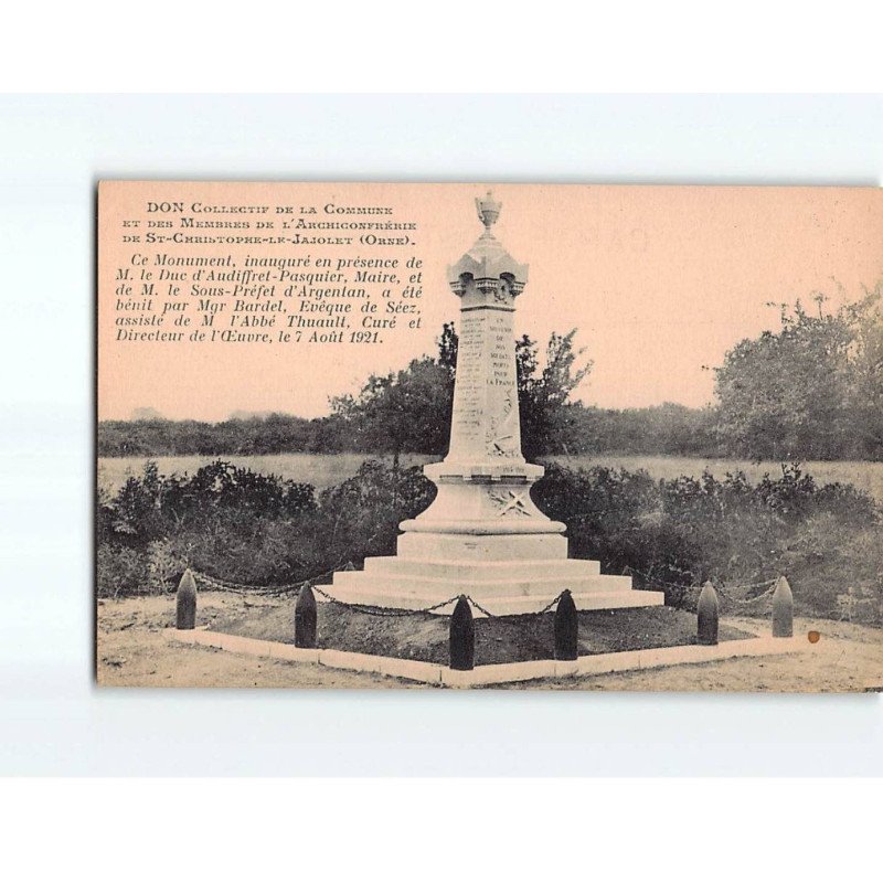 SAINT CHRISTOPHE DE LAJOLET : Monument aux morts - très bon état