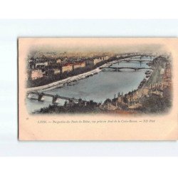LYON : Perspective des Ponts du Rhône, vue prise en Aval de la Croix-Rousse - très bon état