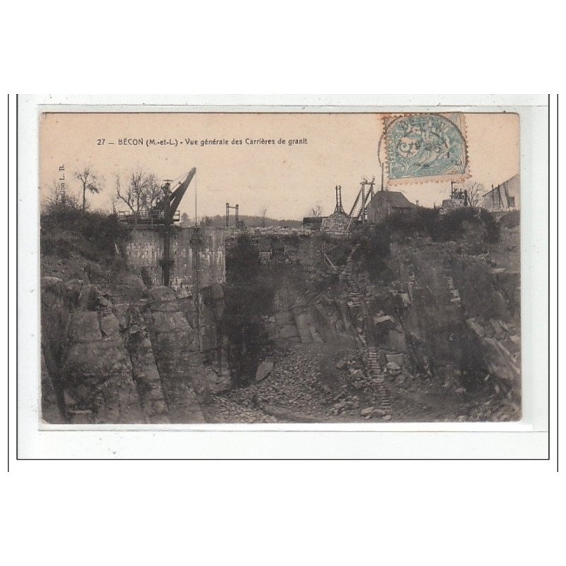 BECON : vue generale des carrieres de granit - tres bon etat