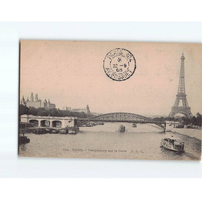 PARIS : Perspective sur la Seine - très bon état