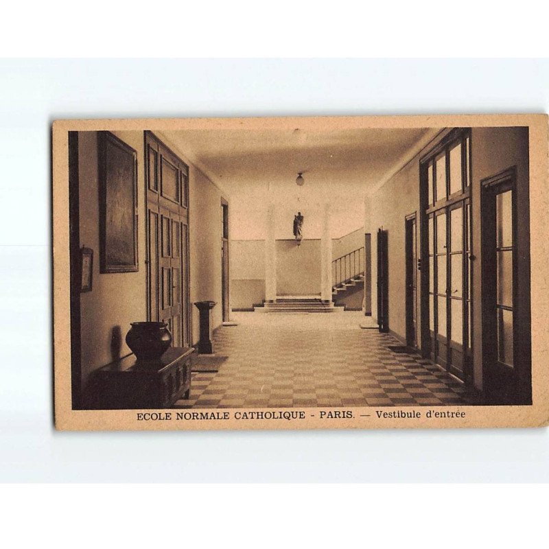 PARIS : Ecole normale Catholique, Vestibule d'entrée - état