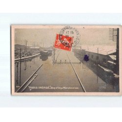 PARIS : Inondations 1910, Gare d'Ivry, Marchandises - état