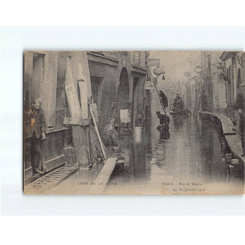 PARIS : Inondations 1910, Rue de Bièvre - état