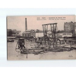 PARIS : Inondations 1910, Epaves en Seine, vue prise du Pont Mirabeau - très bon état