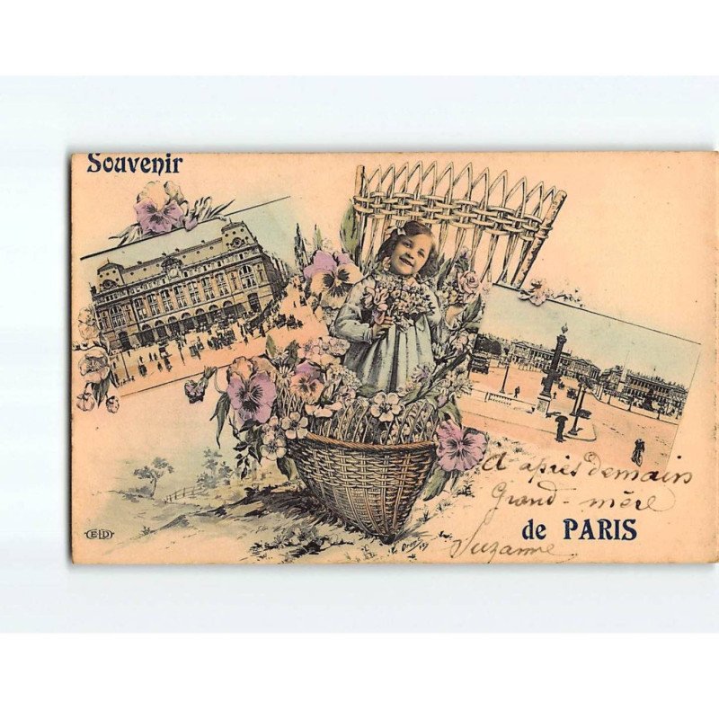 PARIS : Carte Souvenir - très bon état
