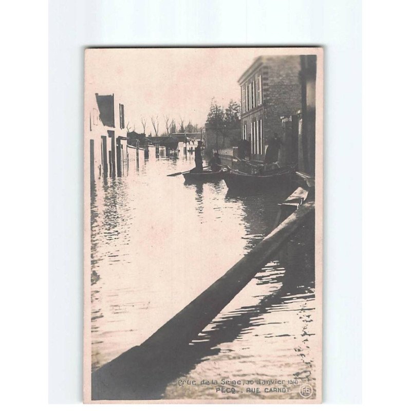 LE PECQ : Crue de la Seine 1910, Rue Carnot - très bon état